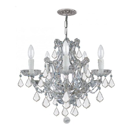 Crystorama Six Light Polished Chrome Up Chandelier 4405-CH-CL-MWP